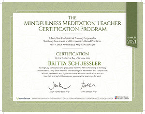 Mindfulness. certificate